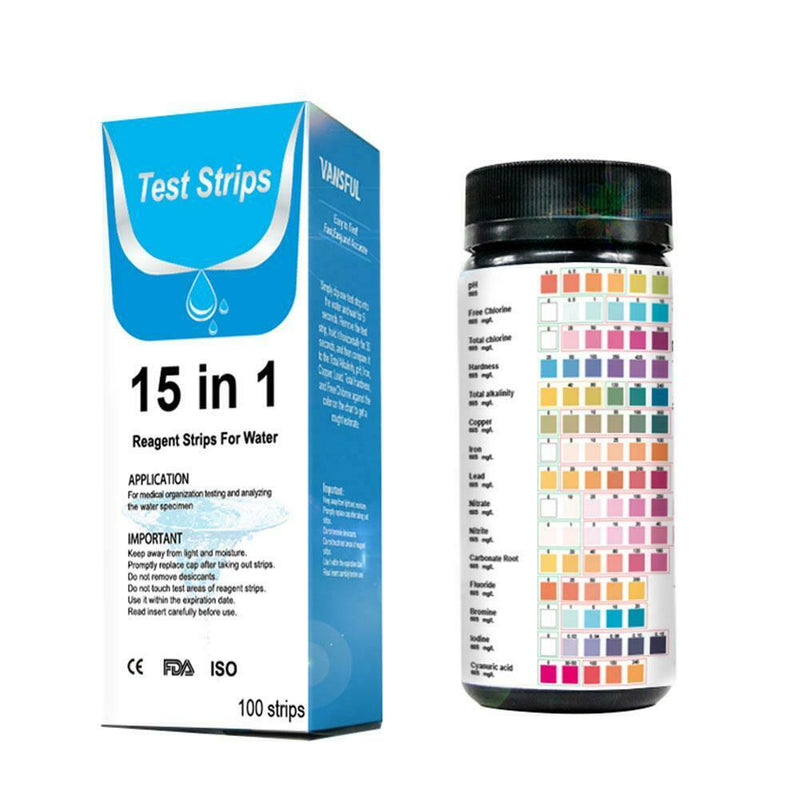 15-in-1 Water Test Strip Checking Water Quality Detect Aquarium Fish Tank Pool
