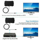 High Gain TV DTV Box Digital TV Antenna 50 Miles Booster Active Indoor Aeria Hn