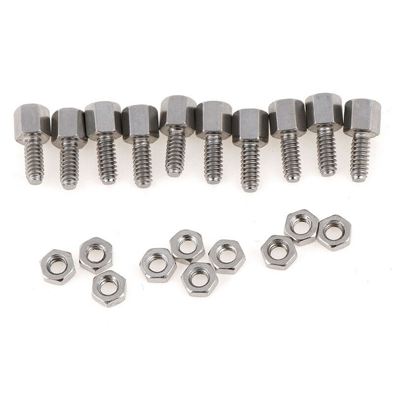 10Sets 5+7mm Header Plate Bracket Stud Bolt & Nut Nuts Screw D-Sub VGA seria Kw