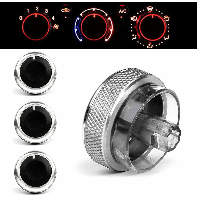3Pcs Sliver Air Conditioning Heat Control Switch Knob For Ford Focus 2 MK2 3 MK3