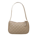 Women Lattice Pattern Shoulder Underarm Bag PU Casual Handbag Totes (Khaki)