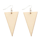 Fashion Ethnic Wood Geometric Triangle Women Earrings Hook Drop DIY Craft