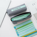 Pink+Black Simple Text Pencil Case Canvas School Supplies Stationery Gift S