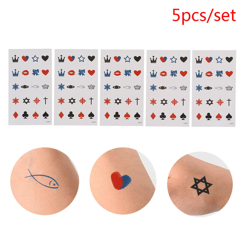 5x Fishing Crown Waterproof Temporary Tattoo Temporales Glitter Sleeve Tatto Gn