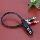 3pin XLR Female to 2 RCA Male Cable Audio Adapter Cable Metal Connector A