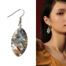 Women Fashion Shell Earrings Horse Eye Shape Natural Abalone Shell Earrings