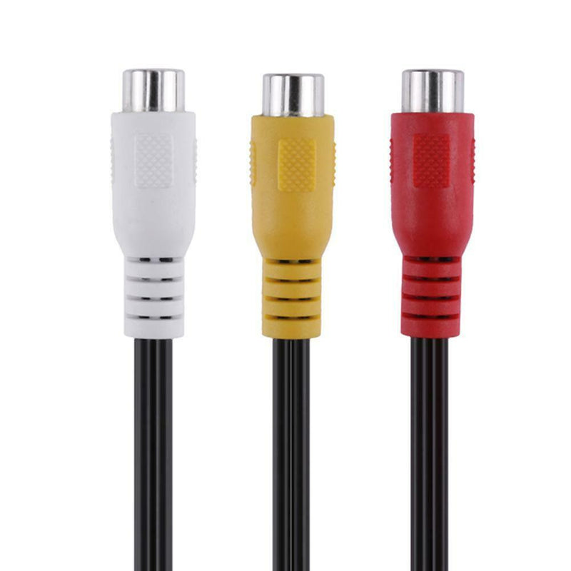 25cm 3 RCA Female Jack to 6 RCA Male Plug Audio Video AV Adapter Cable