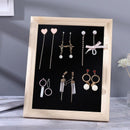 Flannelette Solid Wood Photo Frame Jewelry Display Rack Earrings Show Stand