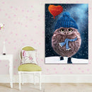 DIY 5D   Diamond Purple Pet Owl  Wall Stickers Painting Home Decor