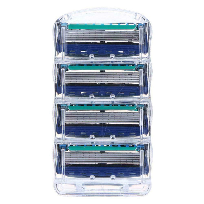 4pcs/Box Razor Blade 5-Layers Rasoir Shaving Dark Blue Razor Blades A