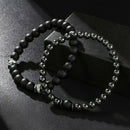 2pcs Hematite Natural Stone Bracelet Men Matte Lava Volcanic Beads Jewelry Gifts