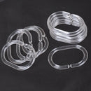 12pcs Plastic Clear C Type Bathroom Shower Curtain Liner Hook Hooks Rings JR