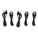 USB 2.0 to Mini B Male 3.5mm Jack Plug Audio Data Cable 50cm/20" 5 Pcs Blac