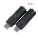 2pcs 3.5mm x 1.1mm Female To Micro USB 5 Pin Male DC  Converter Charger LJ