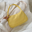 Nylon Casual Women Handbag Tote Female Solid Underarm Shoulder Bag (Yellow)