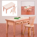 1/12 Miniatures Unpainted Table And Chair Set Furniture Room DIY Ornaments