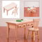 1/12 Miniatures Unpainted Table And Chair Set Furniture Room DIY Ornaments