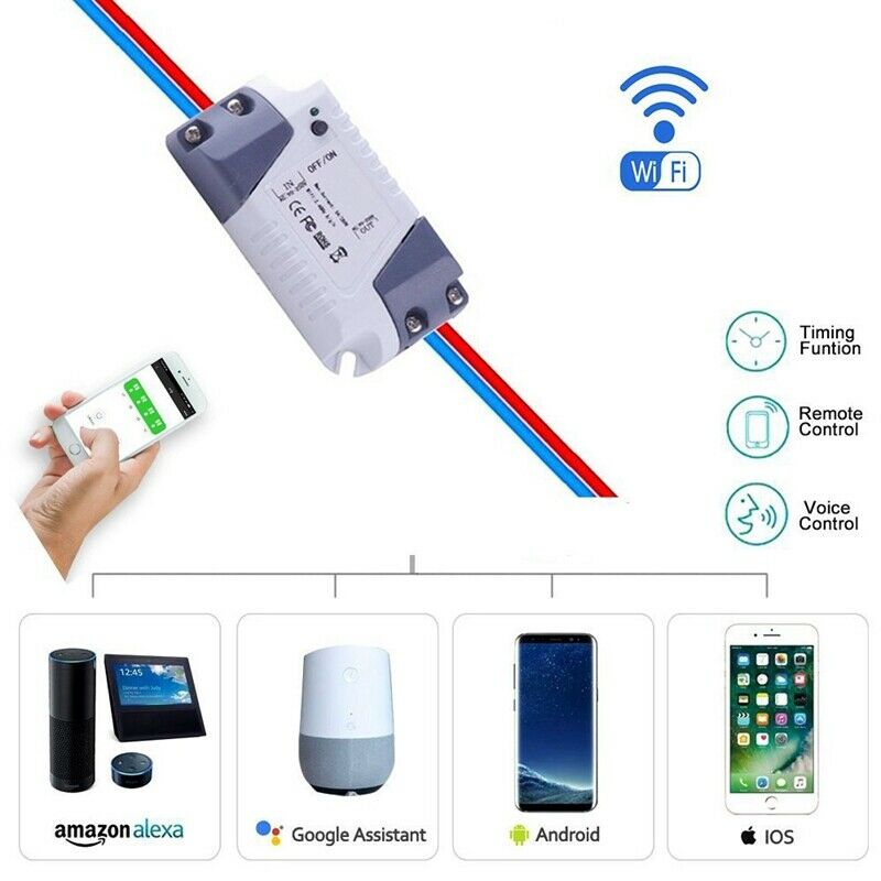 Smart Switch Wifi Remote Light Switch Universal Module Relay, Wireless Voic V4Q1