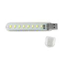 Mini Bright 8 LED Night White Light USB Lamp for PC Laptop Computer Reading
