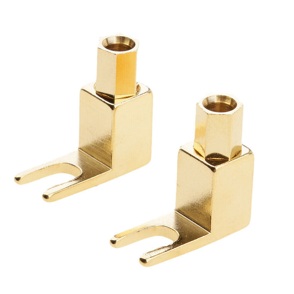 2 Pieces hi-end Banana to Spade Adapter Plug Jack / Speaker Cable