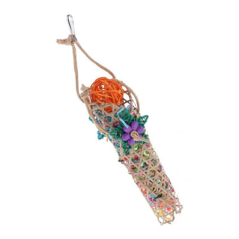 Set Of 2 Rattan Parrots Toys