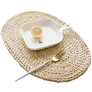 2 Pieces Of Corn Stalk Woven Placemat On The Table, Oval Table Mat, Natural