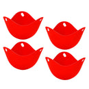 4 Egg Cooking Poaching Cups Stovetop Egg Maker For Microwave Stovetop Red