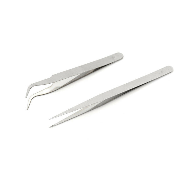 2pcs Stainless Steel Tweezers Tool DIY Precision Electric tweezers Repair T T Nw