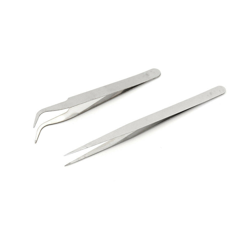 2pcs Stainless Steel Tweezers Tool DIY Precision Electric tweezers Repair T T Nw