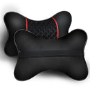 2Pcs Car Headrest PU Leather Pillows Head Neck Rest Cushion Support Seat Acces