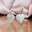 Fashion Heart-shaped Angel Wings Crystal Zircon Stud Earrings Jewelry Fo X2M3