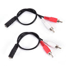 2-RCA Cable Male Plug to 3.5mm Female Aux Audio Headphone Jack ConverterAdap Ew