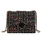 Retro Women Woolen Messenger Bag Flap Clutch Shoulder Handbag (Multicolor)