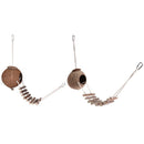 100% Natural Coconut Husk Coconut Hide with Ladder for Bird Shell Hideaway  A6T4