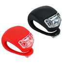 2 Pcs Silicone Bicycle Bike Cycle Safety LED Head Front and Rear Tail Light R6N9
