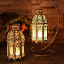 European Metal Moroccan Candle Holder Votive Candlestick Home Decor White
