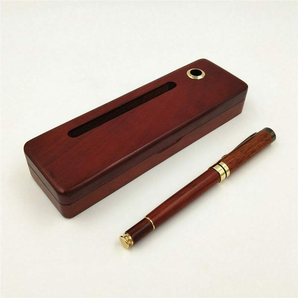 Pen Creative Business Gifts Office Supplies Pen Holder Belt Box Set,Wooden  Q5B8