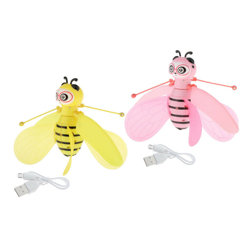 2x Flying Bee Toys Aircraft Mini Kids Flying Toys Obstacle Avoidance Indoor Game