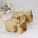 50Pcs Kraft Paper Square Candy Box Rustic Wedding Favors Candy Holder Bags