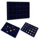 24 Lattice Durable Coin Tray Jewelry Tray Jewelry Trays, Made Of Velvet,