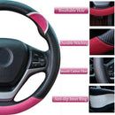 Cute Carbon Fiber Steering Wheel Cover Synthetic Leather Auto Car Steering