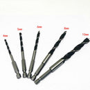 5Pcs 1/4" Hex Shank Woodworking Drill High Speed Steel Drill Bit set Newest Use