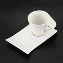 Creative Wave Ceramic Fancy Coffee Cup and Saucer Set European Small Luxury