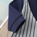 Baby Fashion Gentleman Rompers Stripe Cotton Soft Daily Jumpsuit (6-12M) A