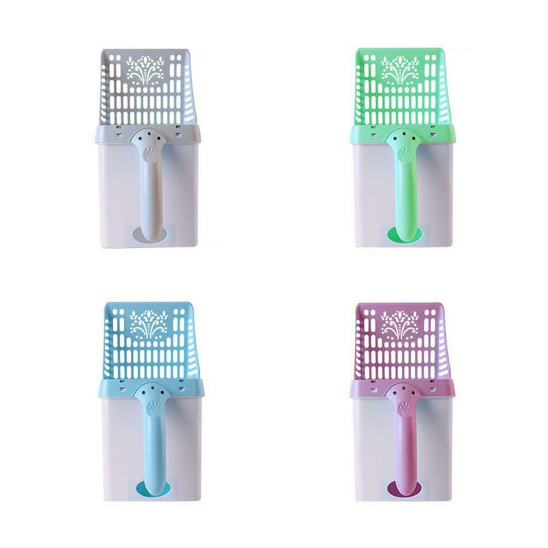 One-piece Cat Litter Shovel Cleaning Set Shovel with Holder for Daily Pets Care