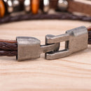 Retro Leather Bracelet Men Punk Bracelet Handmade Brown Leather Bracelet JCDA3C