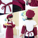 Kids Full Apron Bib Set with Pocket and Hat Sleeves Craft Kitchen Chef Cook A4F5