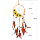 Pastoral Wind Sunflower Dream Catcher Feather Car Wall Hanging Decoration
