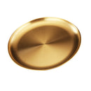 Stainless Steel Dinner Plate Food Serving Lunch Dish BBQ Picnic Golden 23cm