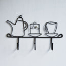 Wall Mounted Hooks Rack,11 Inches Iron 3 Hooks Kitchen Home Restaurant Keys